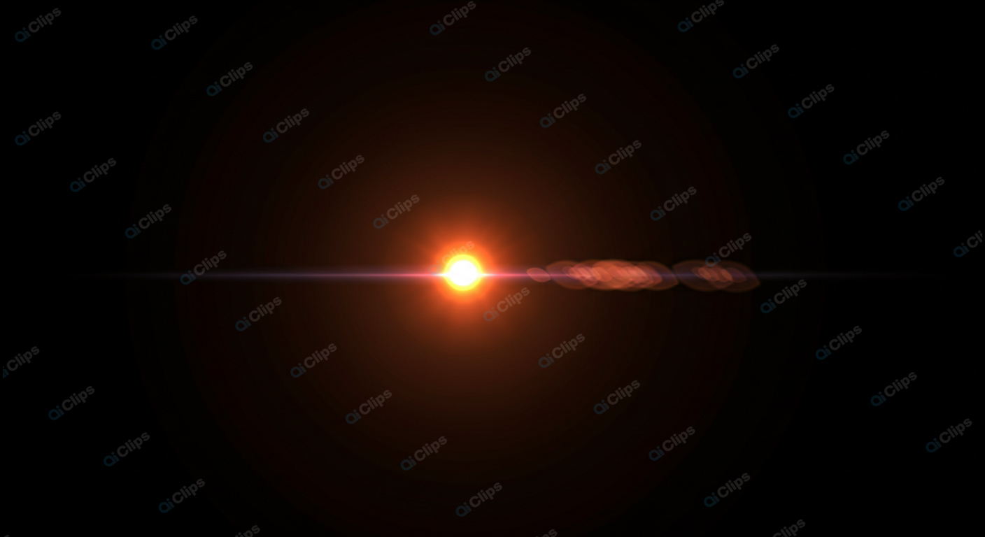 Bright Orange Lens Flare on Black Background