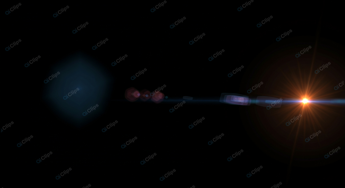 Lens Flare Effect with Glowing Highlights on a Dark Background
