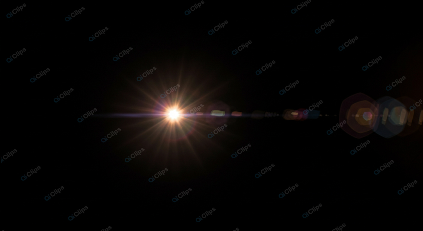 Bright Lens Flare on Black Background