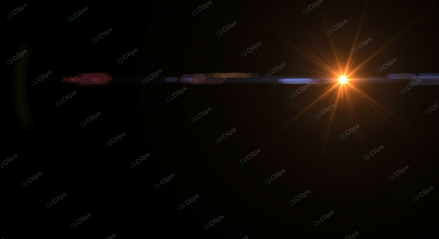 Lens Flare Burst in Dark Background