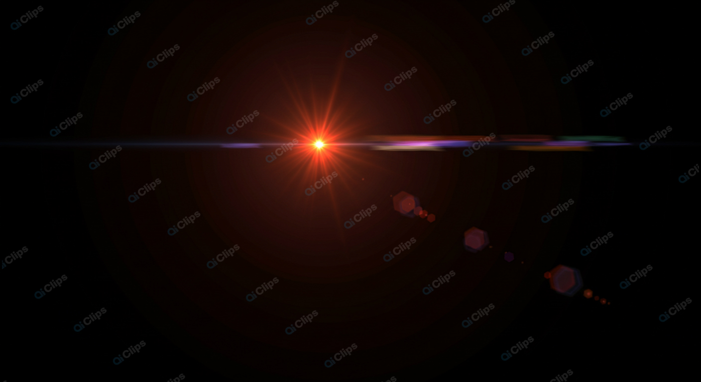 Lens Flare Light Burst on Dark Background