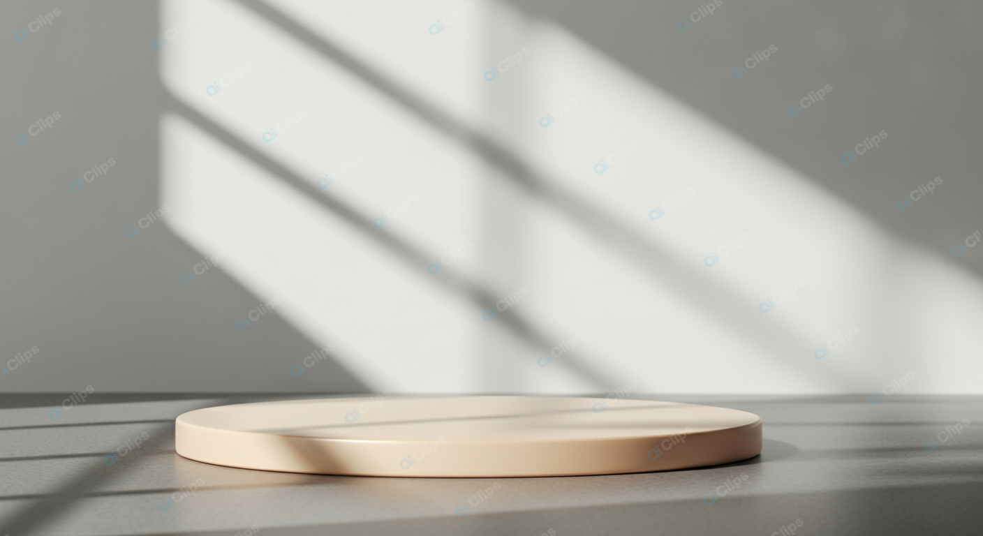 Shadowed Minimalist Display Stand in Soft Light