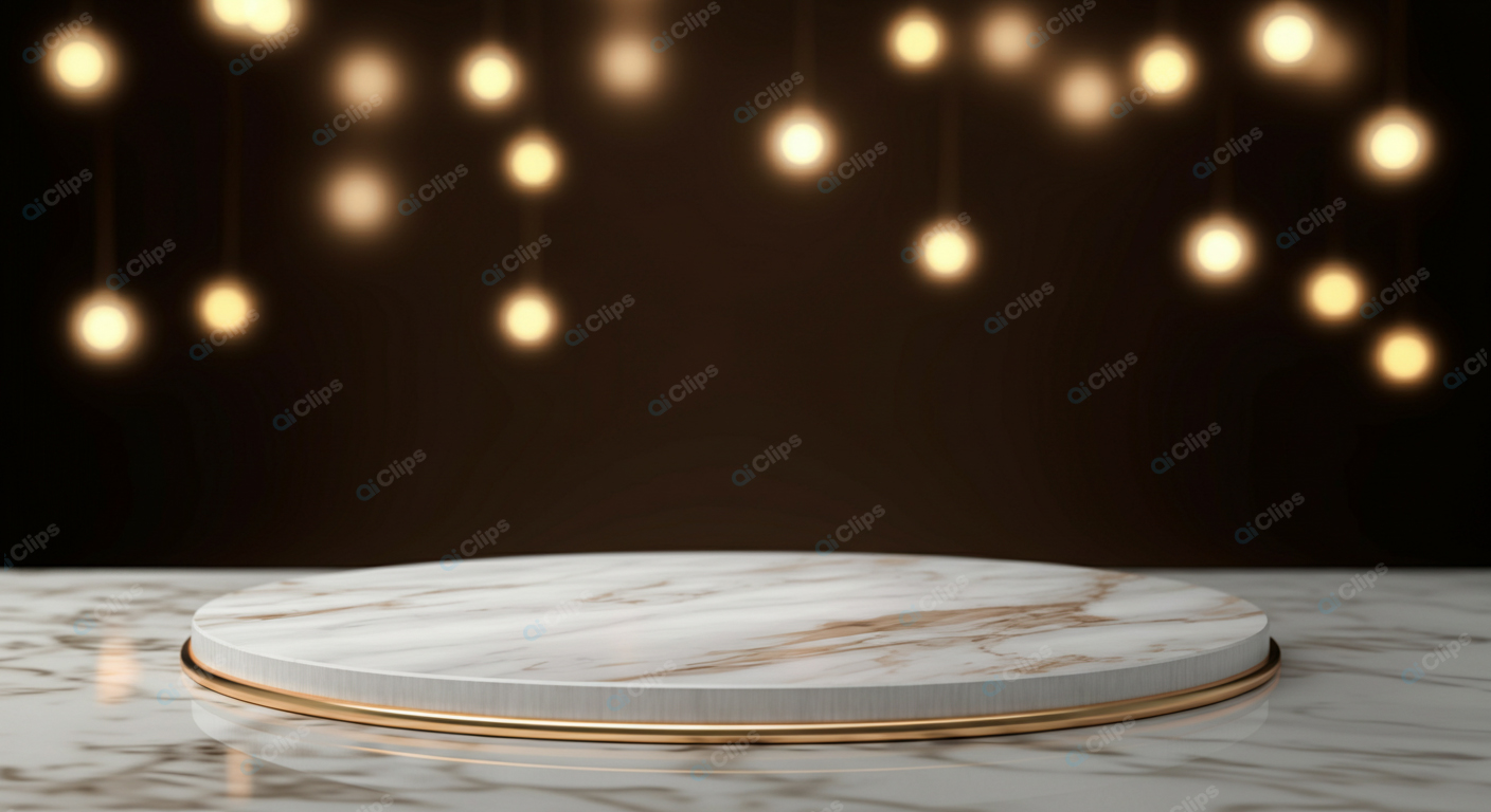 Marble Platform with Elegant Hanging Lights