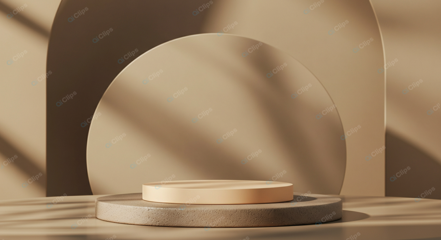 Minimalist Beige Abstract Background with Geometric Shapes