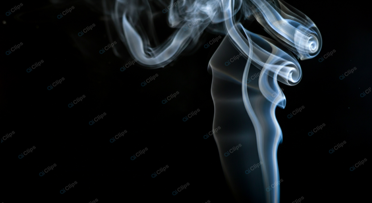 Ethereal Smoke Swirls on a Black Background
