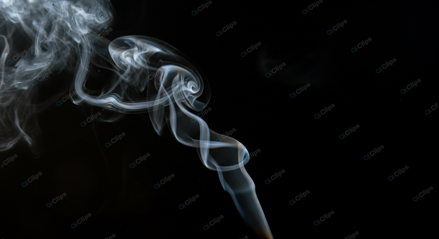 Smoke Swirls on Black Background