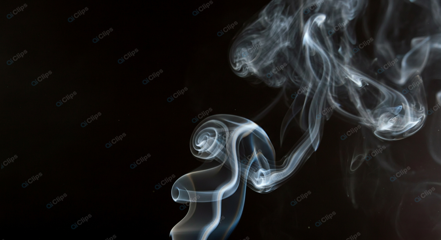 Abstract Smoke Swirl on Black Background