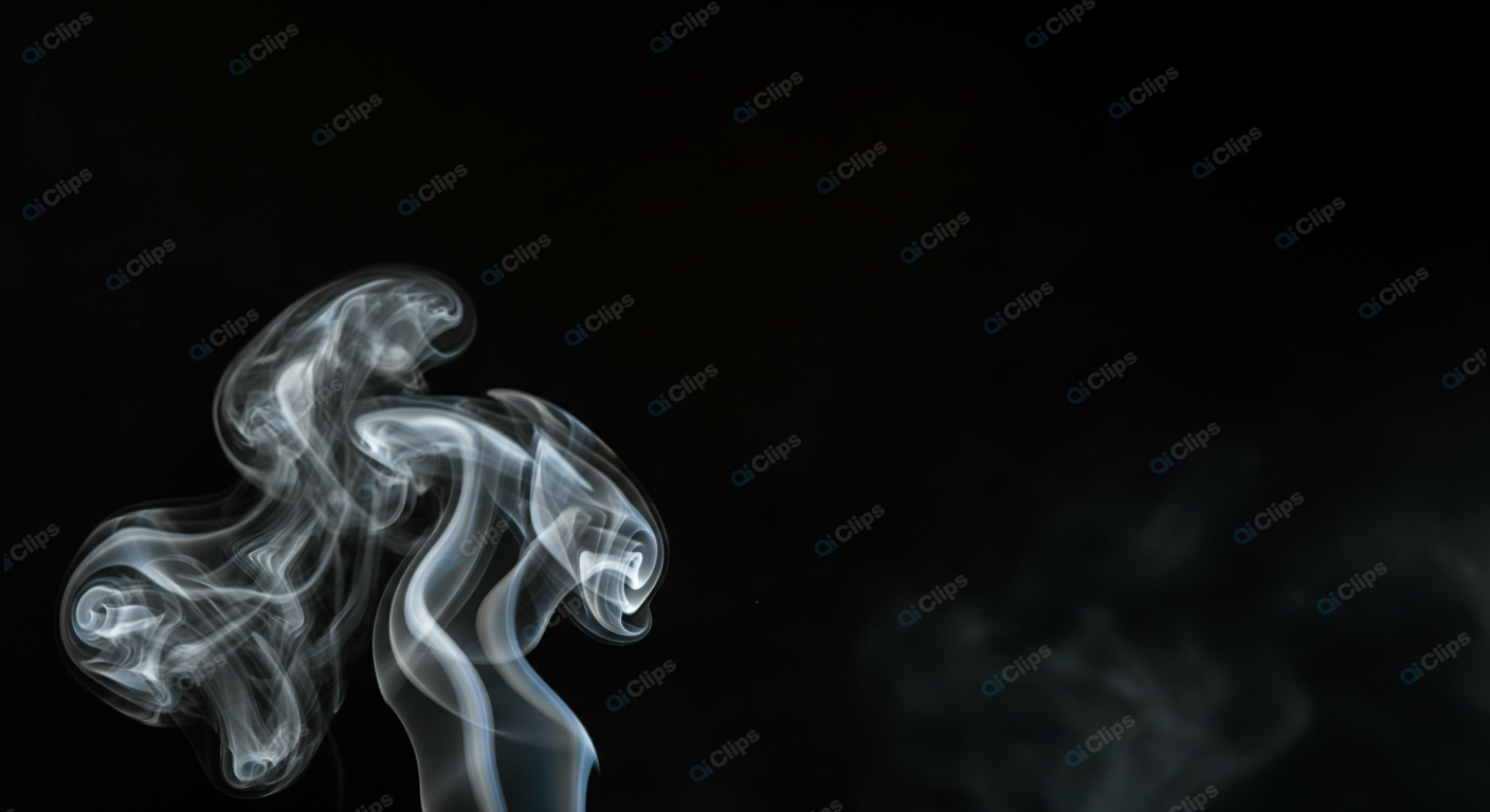 Mystical Swirling Smoke on Black Background
