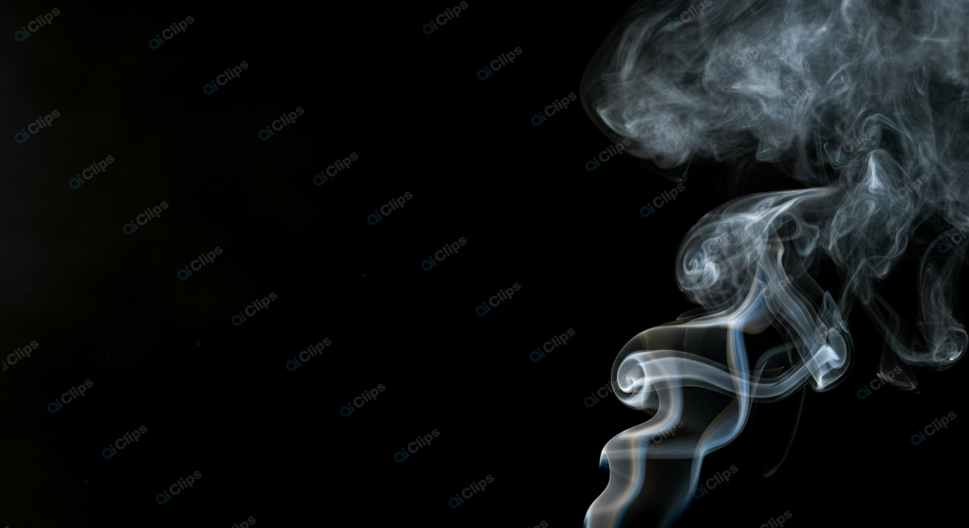 Flowing Smoke Swirls on a Black Background
