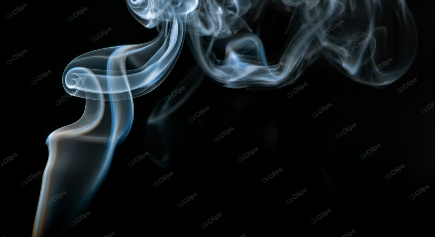 Mystical Smoke Twists on a Black Background
