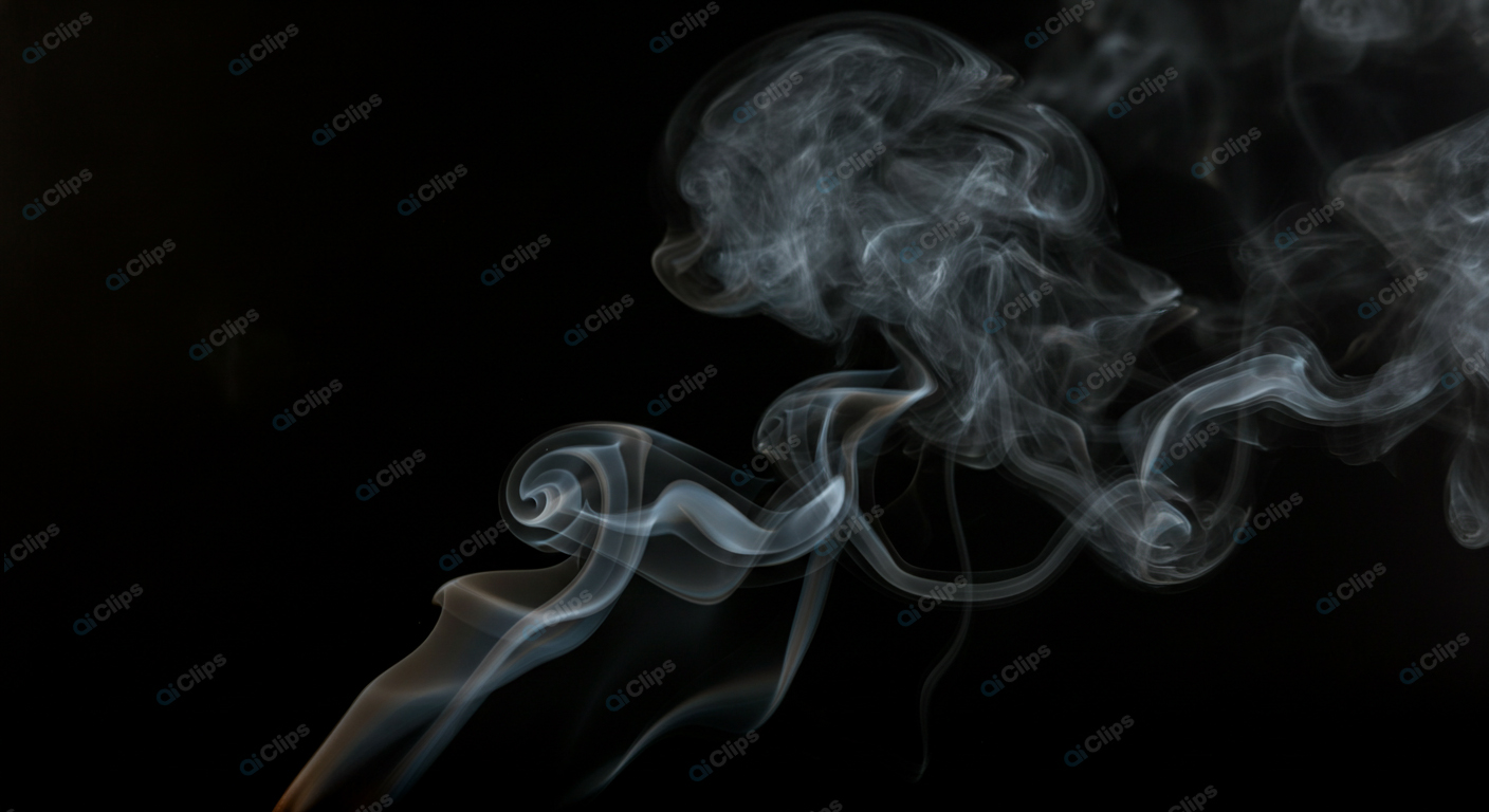 Intricate Smoke Swirls on Black Background