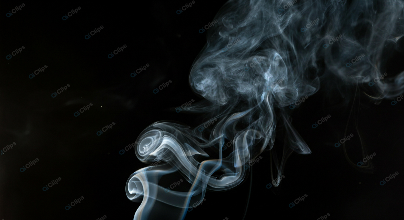 Elegant Swirling Smoke on Black Background