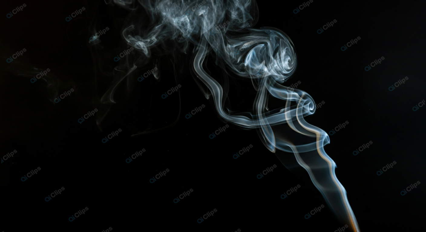 Swirling Smoke Pattern on Black Background
