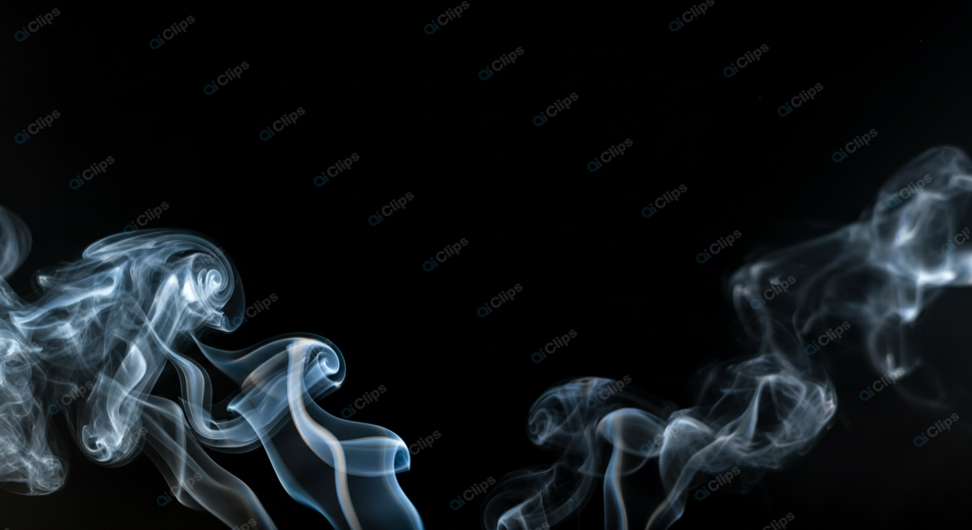 Intricate Swirling Smoke on Black Background