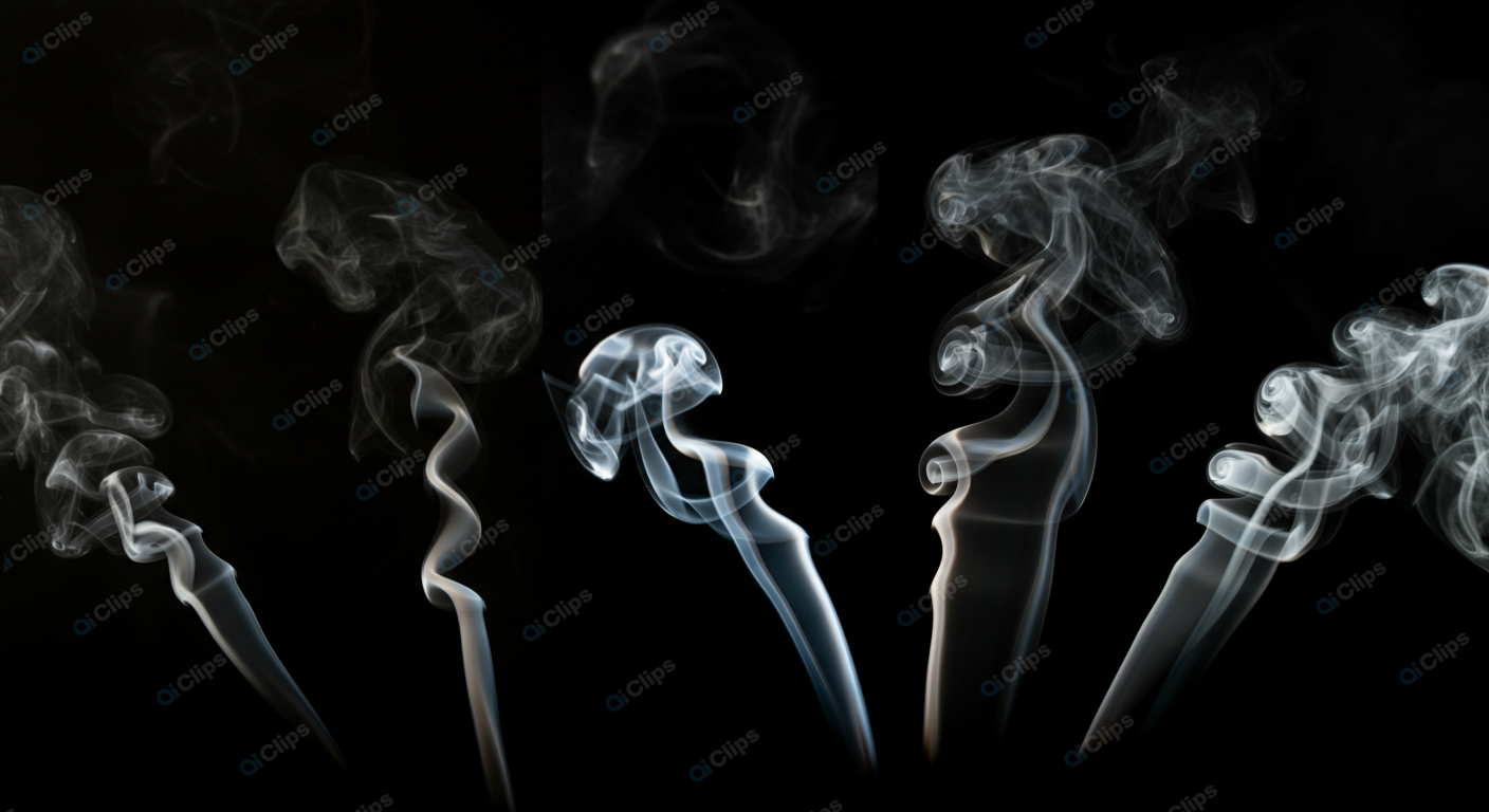 Elegant Smoke Swirls on Black Background