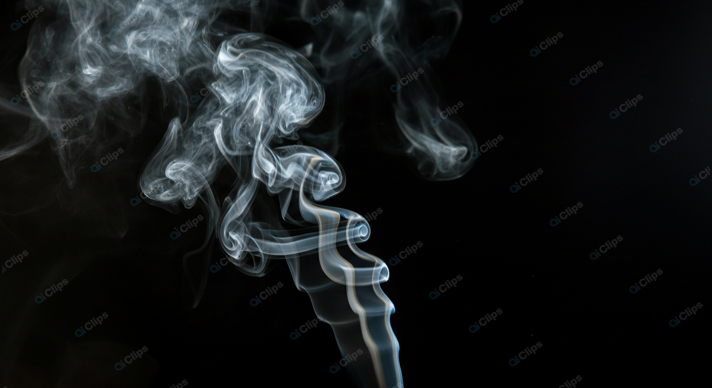 Ethereal Smoke Swirls on Black Background