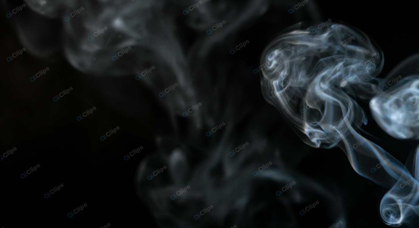 Mystical Smoke Swirls on Black Background