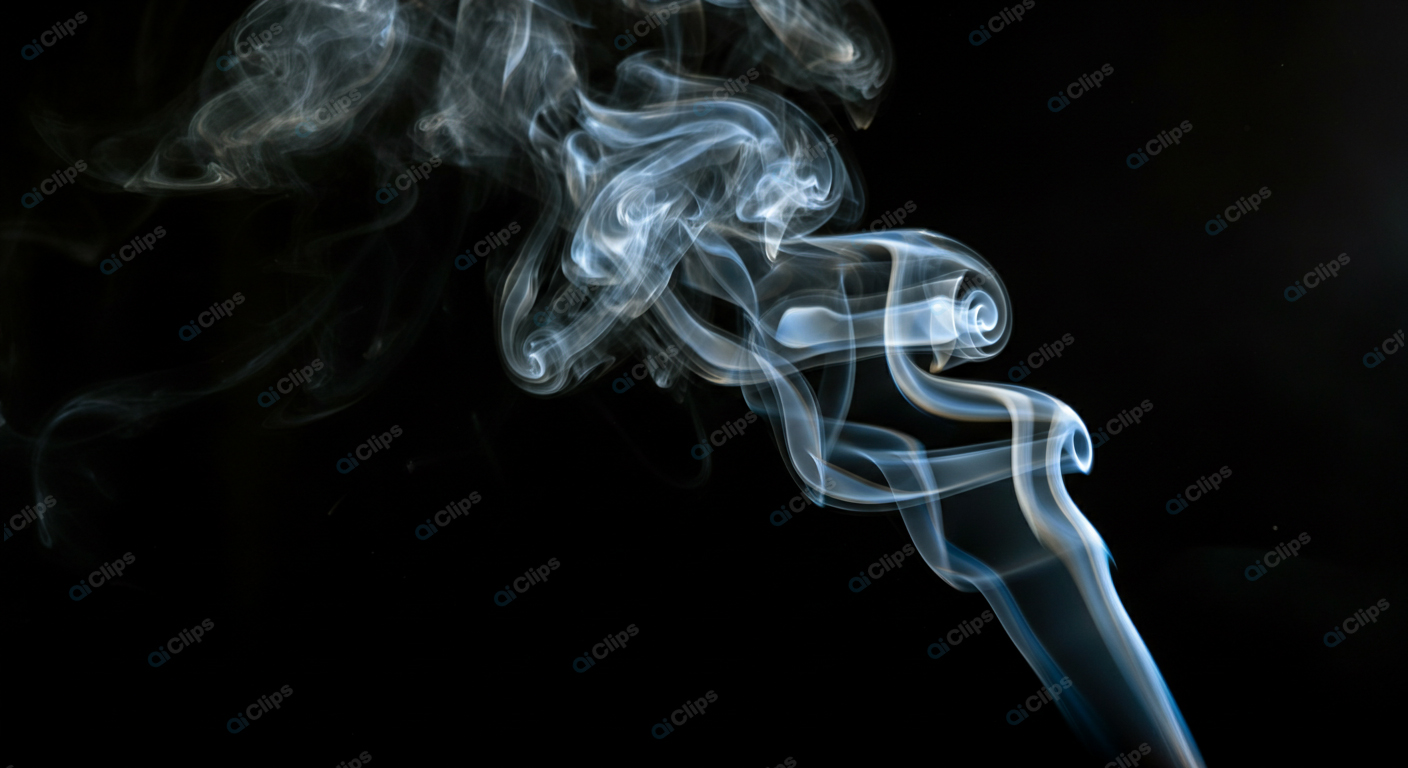 Swirling Smoke on Black Background