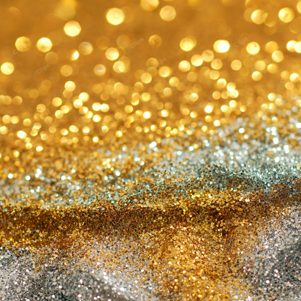 Golden Glitter Background with Sparkling Bokeh Effects