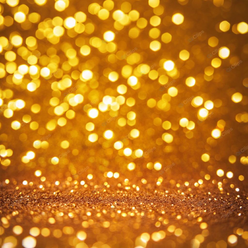 Golden Bokeh Effect with Sparkling Lights in the Background
