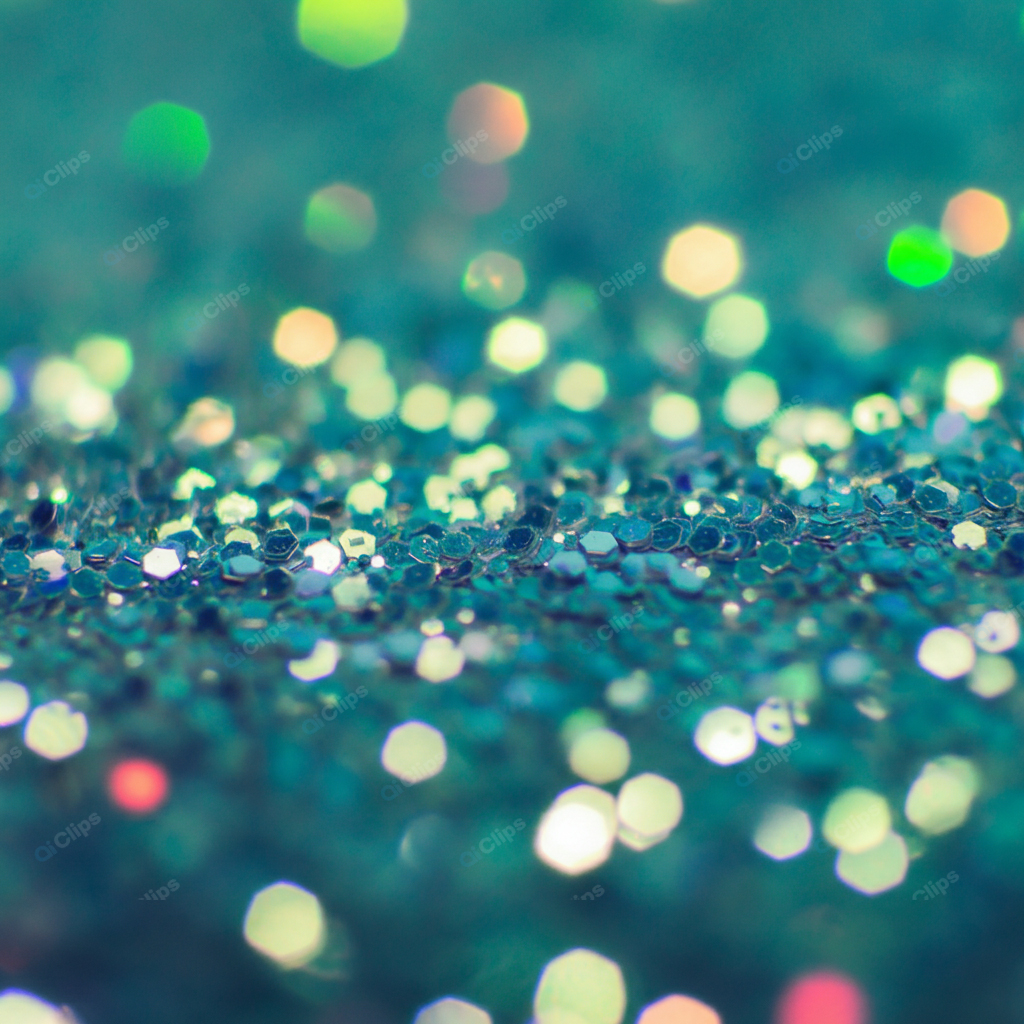 Shimmering Green and Blue Glitter Close-Up