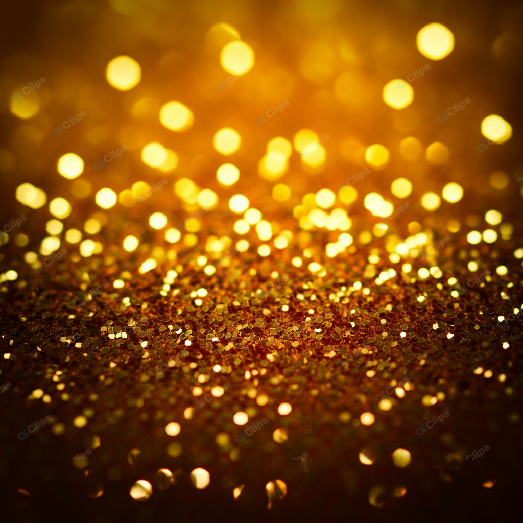 Golden Bokeh Background with Glimmering Sparkling Lights
