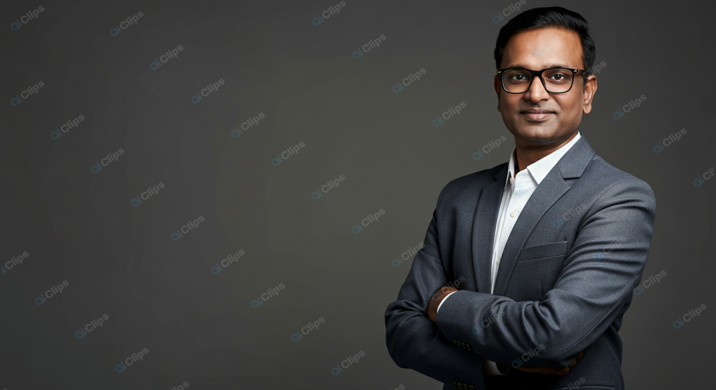 Professional Portrait of Confident Businessman Suit