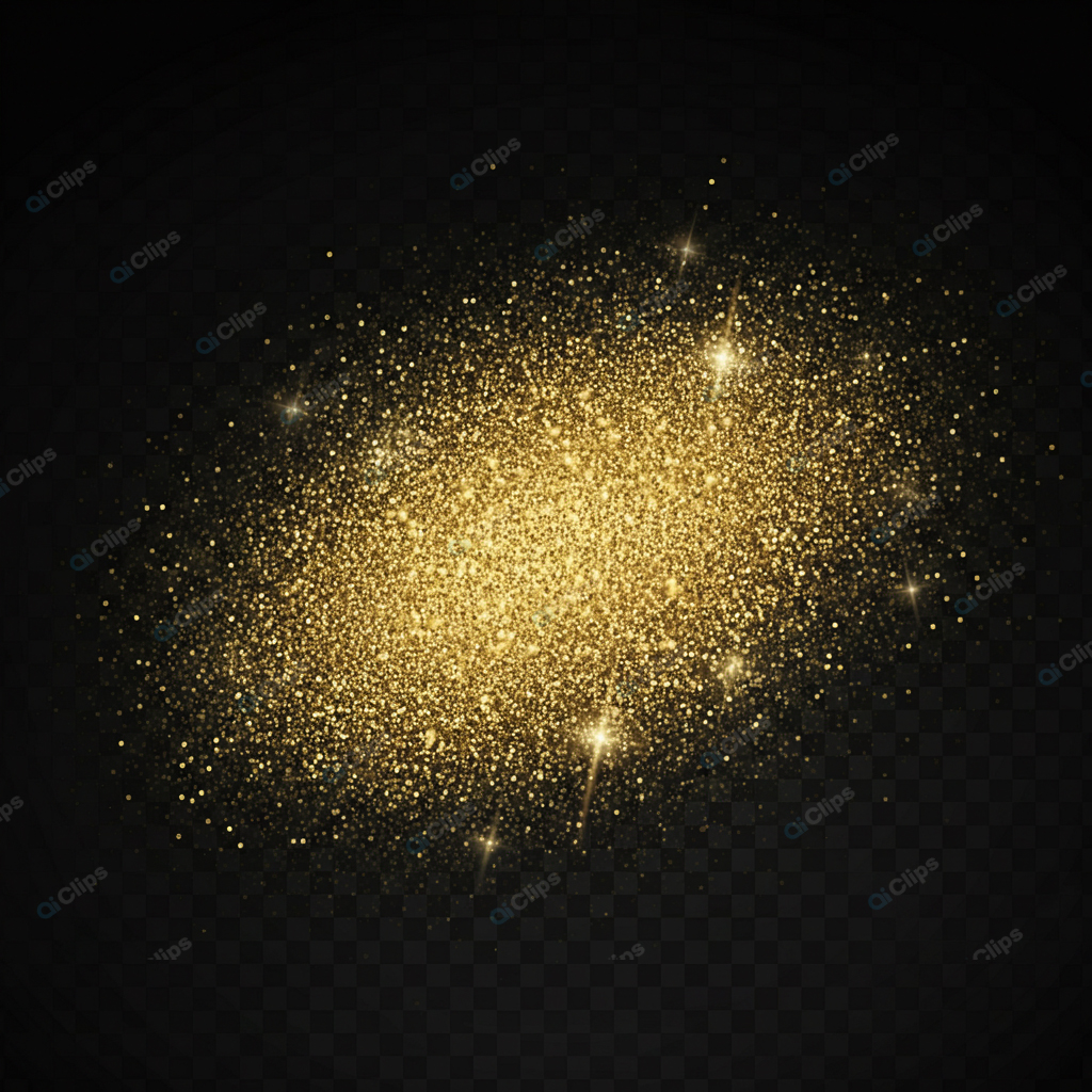 Golden Glitter Explosion on Black Background