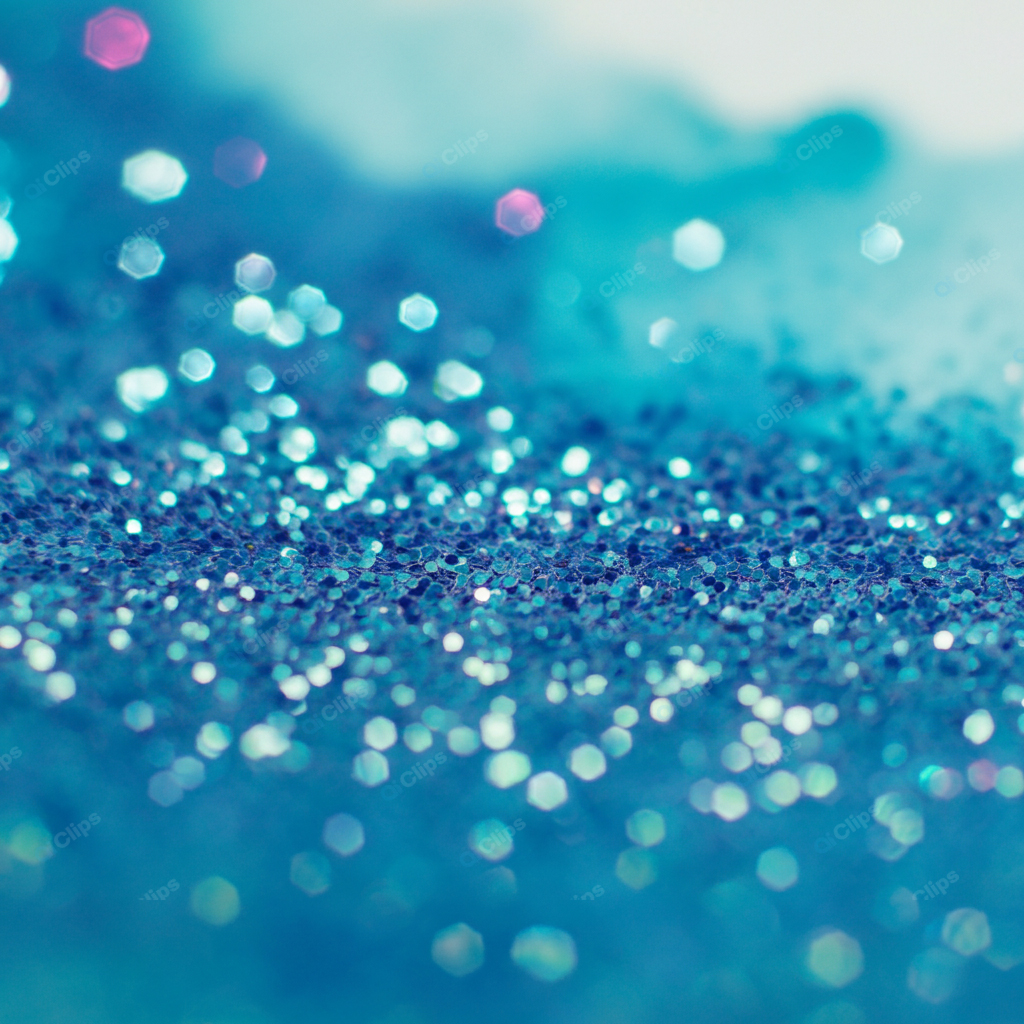 Blue Glitter Macro with Sparkling Bokeh Effect