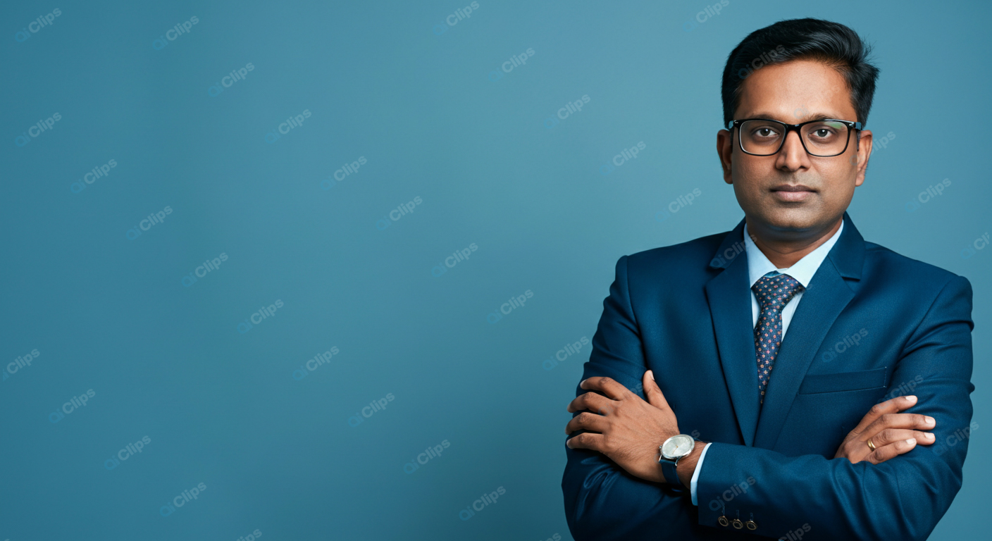 Professional Business Portrait of Man in Suit and Glasses