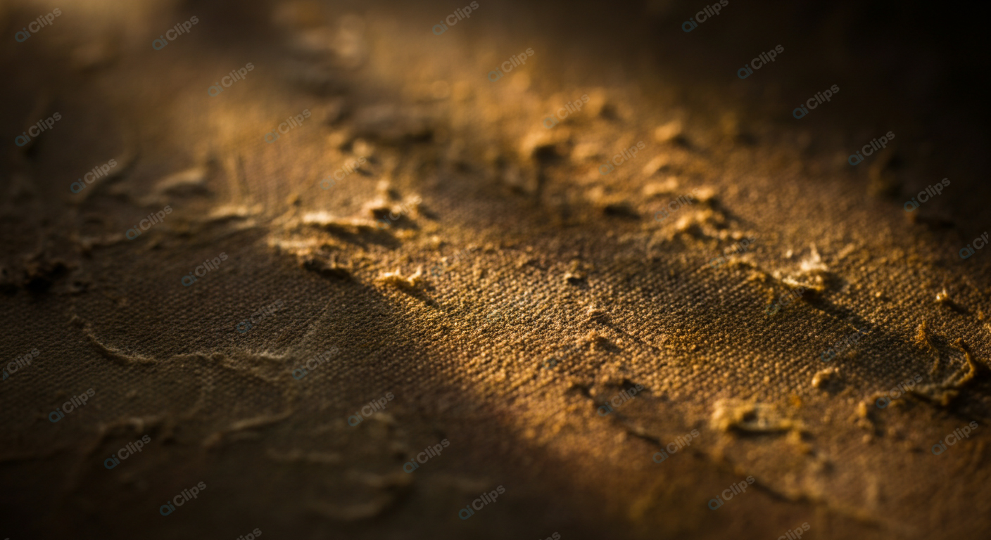 Close-Up Texture of Worn Brown Fabric Canvas
