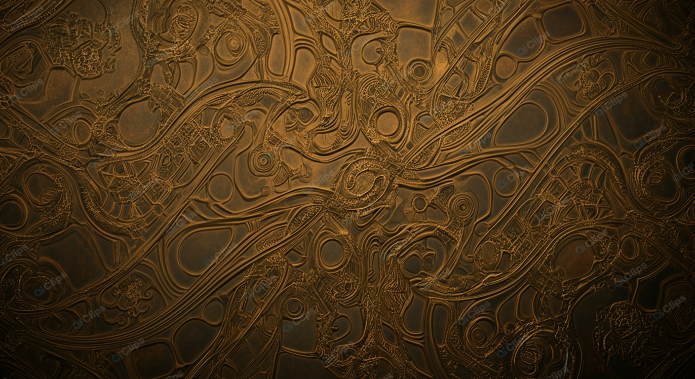 Intricate Abstract Gold and Brown Pattern Design