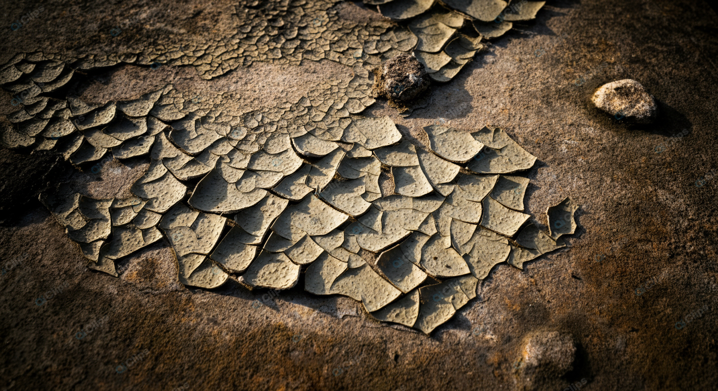 Cracked Earth Texture in Drought-Affected Area