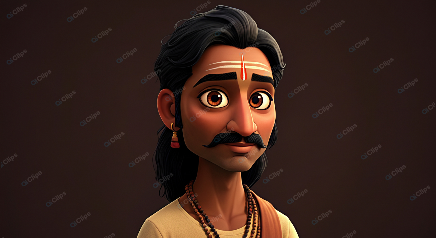Traditional Indian Man Animated Portrait