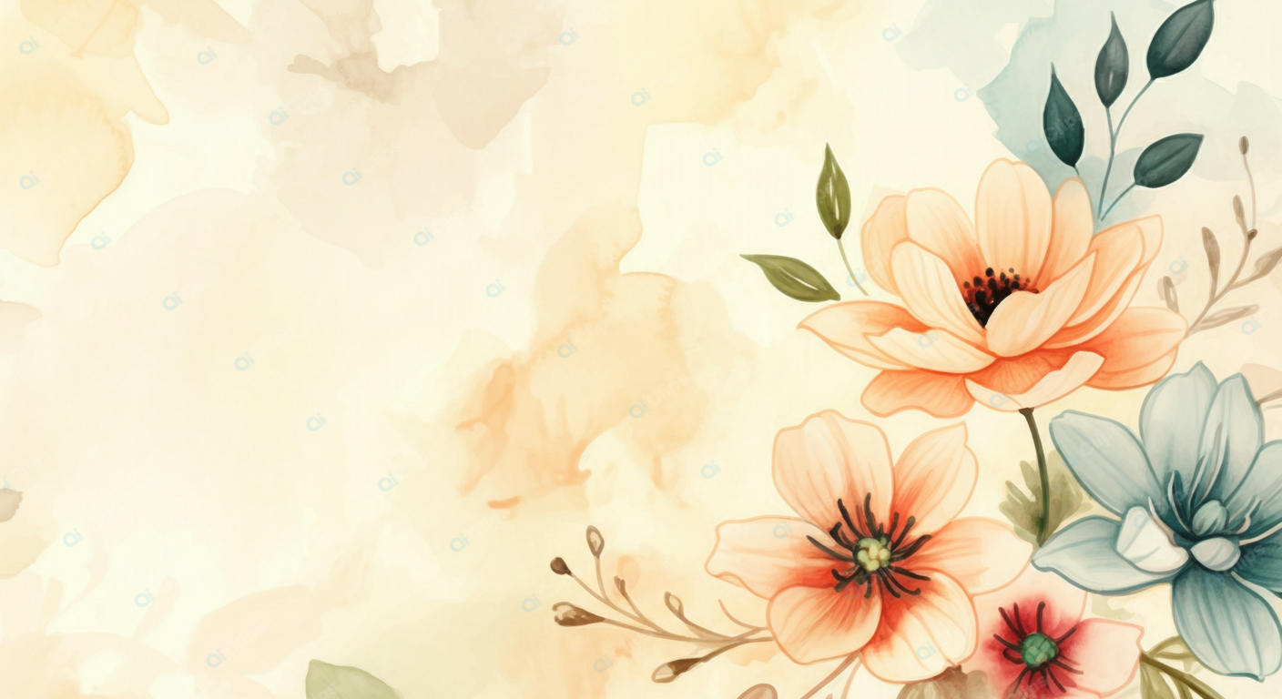 Watercolor Floral Background with Soft Pastels
