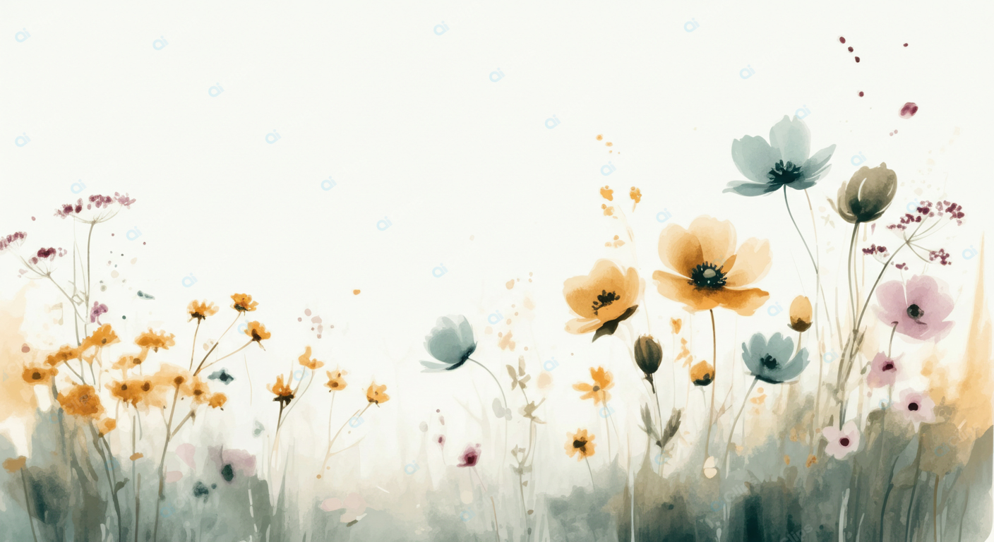 Watercolor Wildflowers in Bloom
