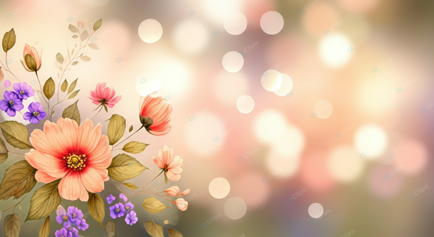 Elegant Floral Design with Soft Bokeh Background