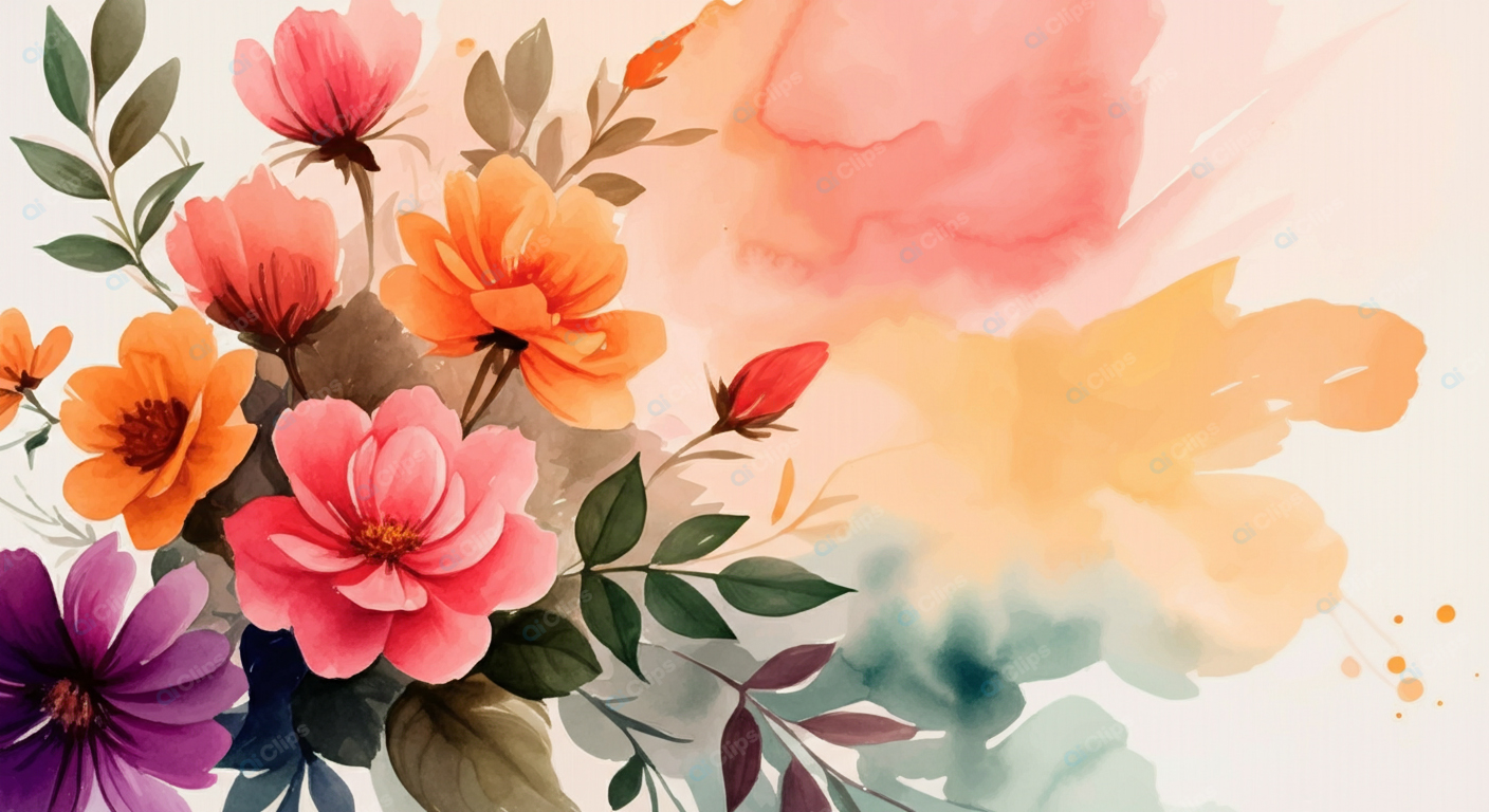 Watercolor Floral Bouquet Art Print