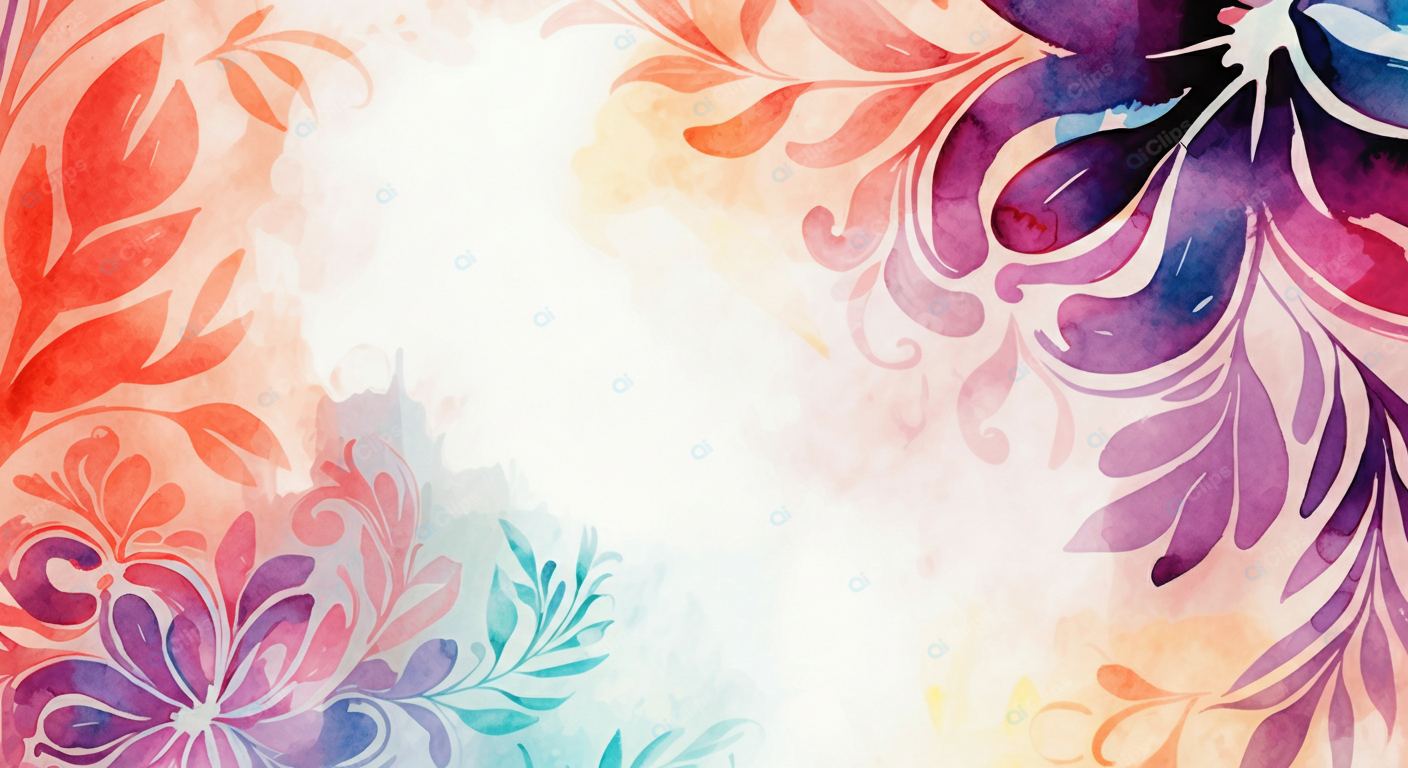 Colorful Floral Watercolor Design Background