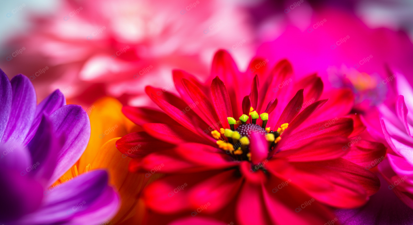 Colorful Close-Up of Vibrant Flowers in Bloom