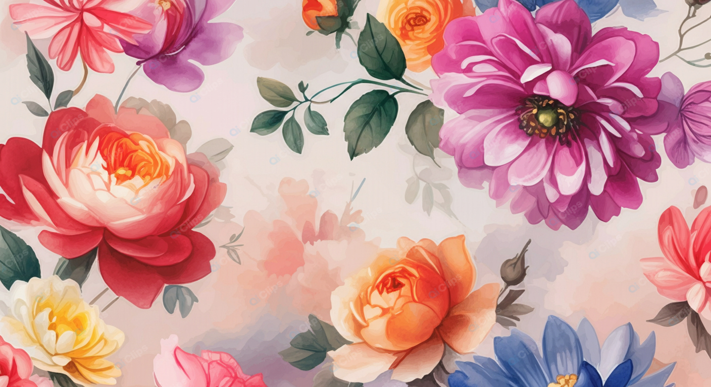 Vibrant Floral Watercolor Illustration