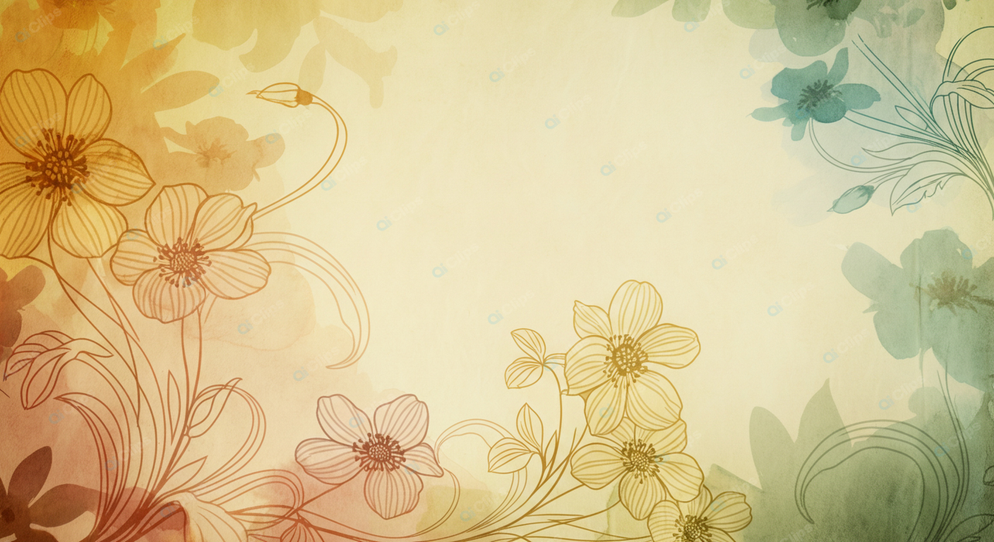 Vintage Floral Background with Abstract Botanical Design