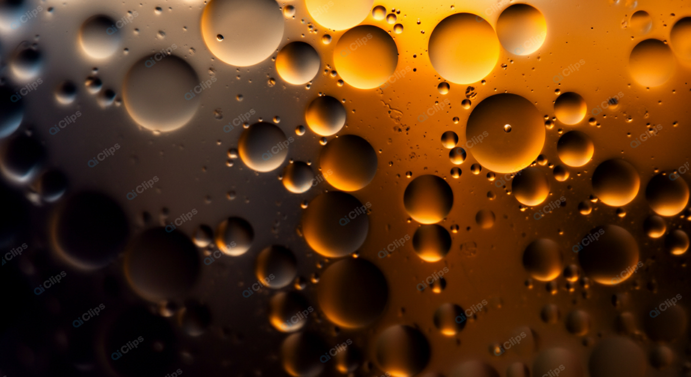 Oil and Water Bubbles Abstract in Warm Light