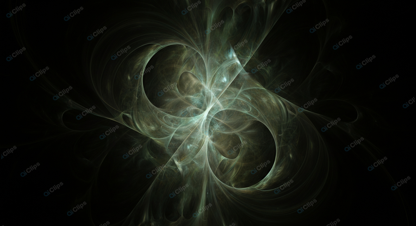 Abstract Green Fractal Pattern on Dark Background