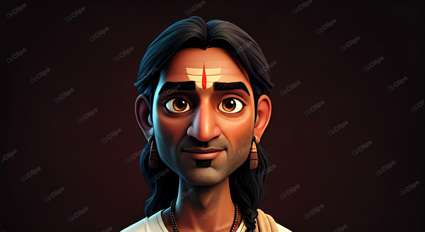 Traditional Indian Cartoon Portrait