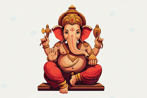 Lord Ganesha Hindu Deity Illustration