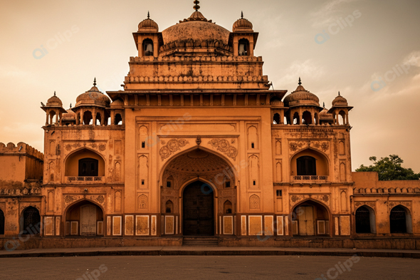 Historic Mughal Architecture at Sunset