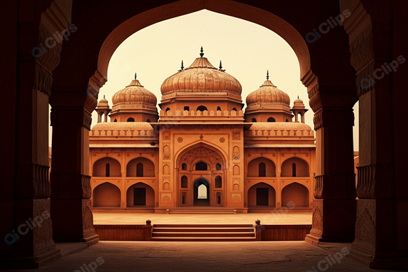 Historic Indian Palace Architecture Framed by Archway