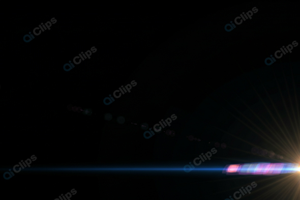 Lens Flare Light Burst on Black Background