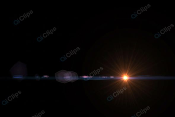 Lens Flare with Starburst Effect on Dark Background